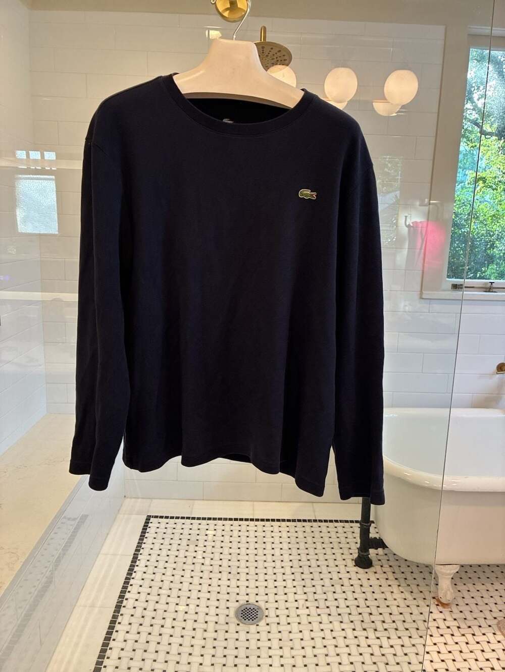 Lacoste Men's Long Sleeve Pique Crew Neck Sweatshirt